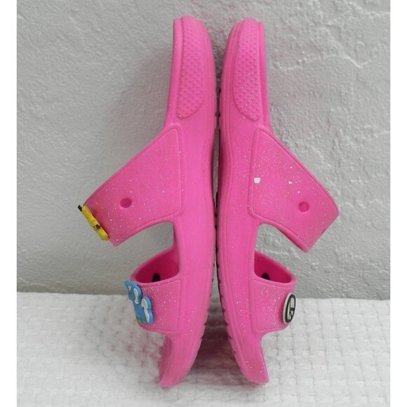 Pink Crocs Sandals With Fun Character Charms Size M5/W7 Lightweight Casual - Picture 10 of 11